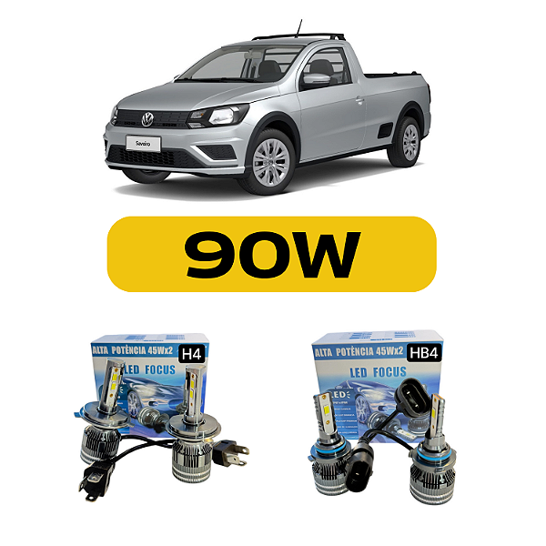 Kit LED Volkswagen Saveiro G8 e Robust (2023-2025) Farol Alto, Baixo e Milha
