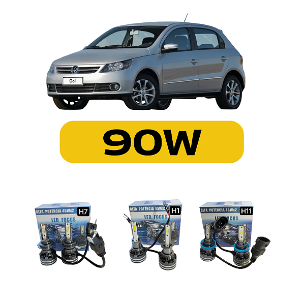 Kit LED Volkswagen Gol G7 (2012-2017) Foco Duplo - Farol Alto Baixo e Milha