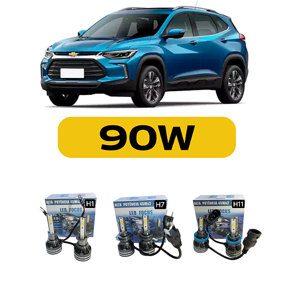 Kit LED Chevrolet Tracker (2020-2025) Foco Duplo - Farol Alto Baixo e Milha