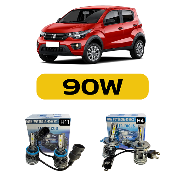 Kt Led Fiat UP (2016-2025) Foco Simples - Farol Alto Baixo e Milha