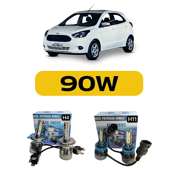 Kit Led Ford Ka (2015-2021) Farol Alto, Baixo e Milha