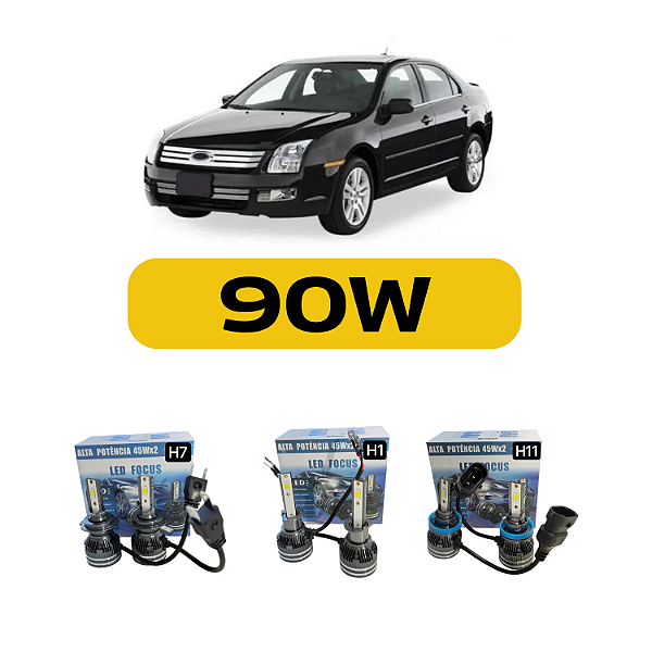 Kit LED Ford Fusion (2006-2013) Farol Alto Baixo e Milha