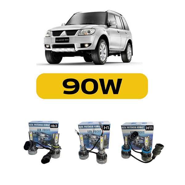 Kit Led Mitsubishi TR4 (2008-2014) Farol Alto, Baixo e Milha