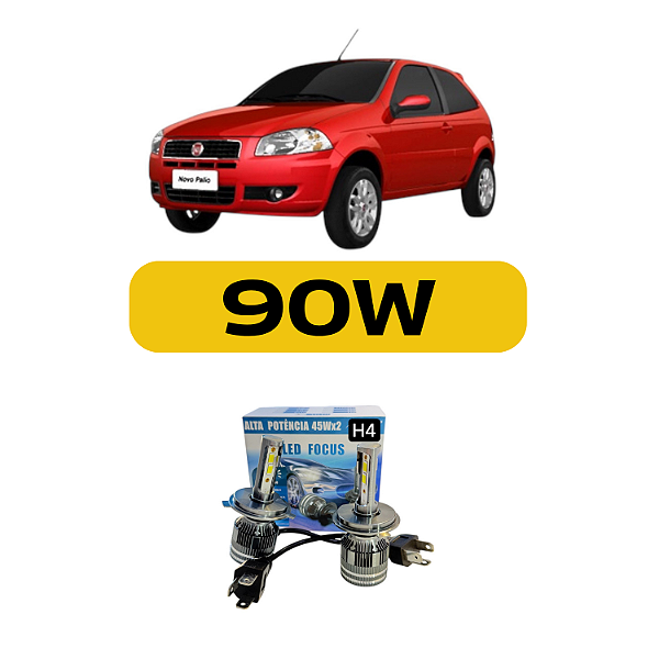 Kit LED Fiat Palio Foco Simples - Farol Alto e Baixo