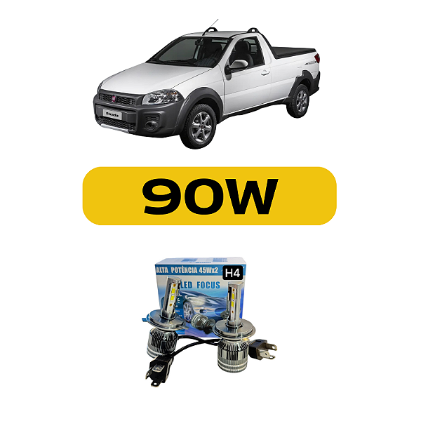Kit Led Fiat Strada Foco Simples - Farol Alto e Baixo