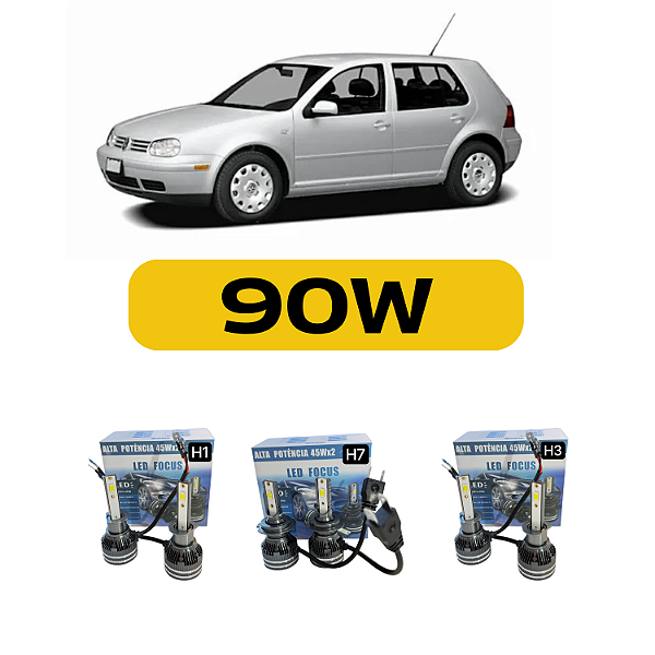 Kit Led Volkswagen Golf Sapão (1995-2006) Farol Alto, Baixo e Milha