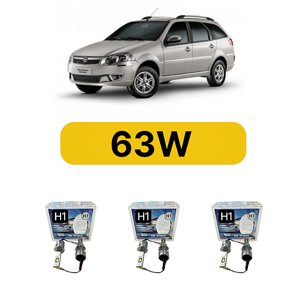 Kit LED Fiat Palio Weekend (2012-2020) Foco Duplo - Farol Alto Baixo e Milha