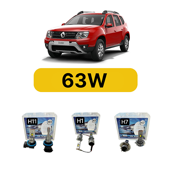 Kit LED Renault Duster (2013 a 2024) Farol Alto Baixo e Milha
