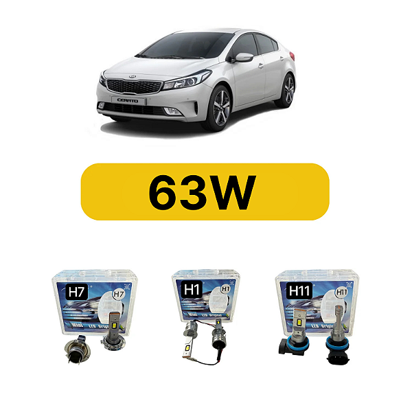 Kit LED Kia Cerato (2013-2019) Farol Alto Baixo e Milha