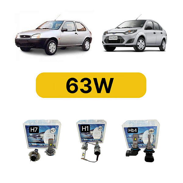 Kit LED Ford Fiesta (2001-2012) Farol Alto Baixo e Milha