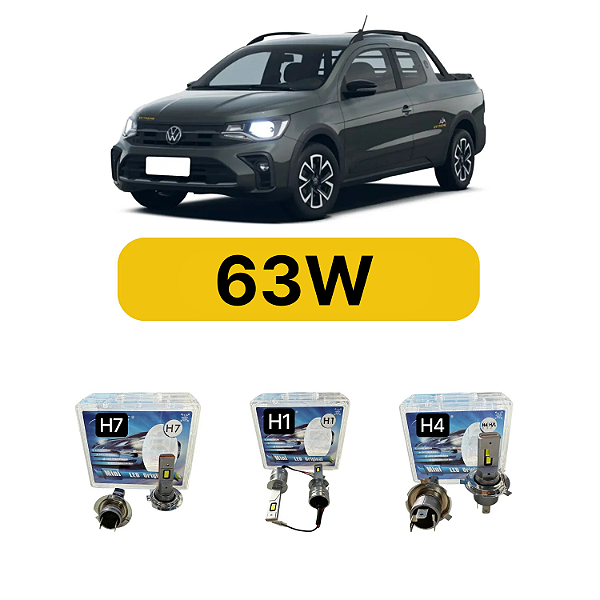 Kit LED Volkswagen Saveiro Cross e Space Cross (2009-2021) - Farol Alto Baixo e Milha