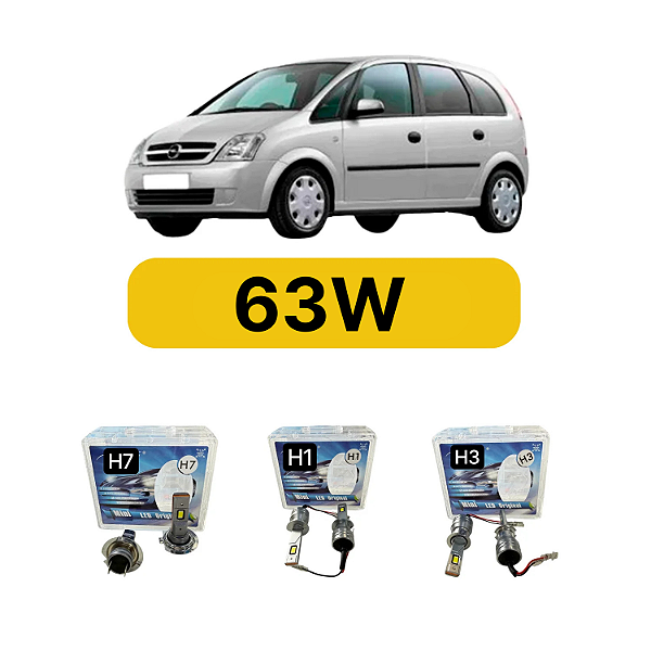 Kit LED Chevrolet Meriva (2002-2012) - Farol Alto Baixo e Milha