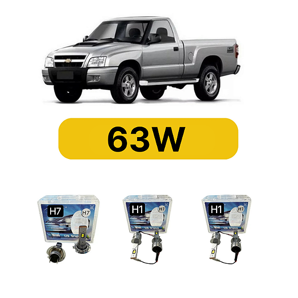 Kit LED Chevrolet S10 (2002-2011) - Farol Alto Baixo e Milha