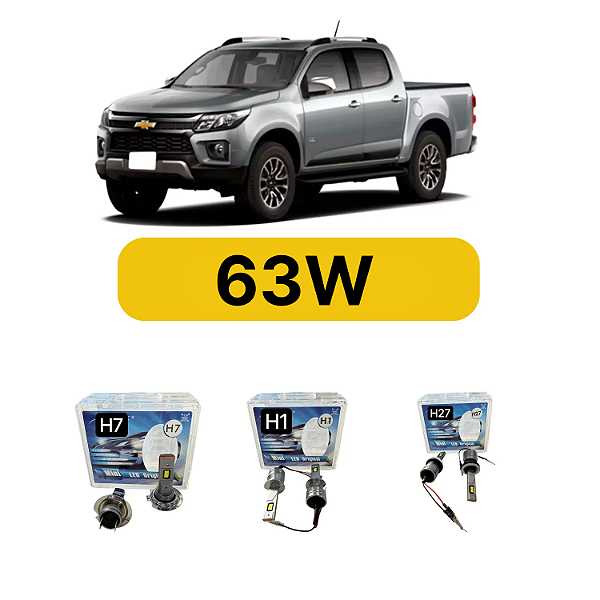 Kit LED Chevrolet S10 (2017-2021) - Farol sem Projetor - Alto Baixo e Milha