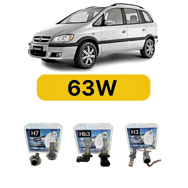 Kit LED Chevrolet Zafira (2003-2012) - Farol Alto Baixo e Milha