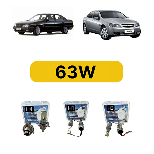 Kit LED Chevrolet Omega (1992-2012) - Farol Alto Baixo e Milha