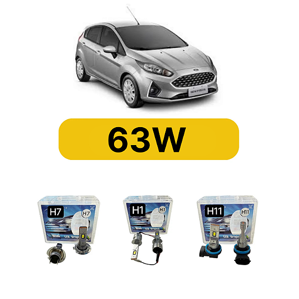 Kit LED Ford New Fiesta Brasileiro (2015-2018) - Farol Alto Baixo e Milha