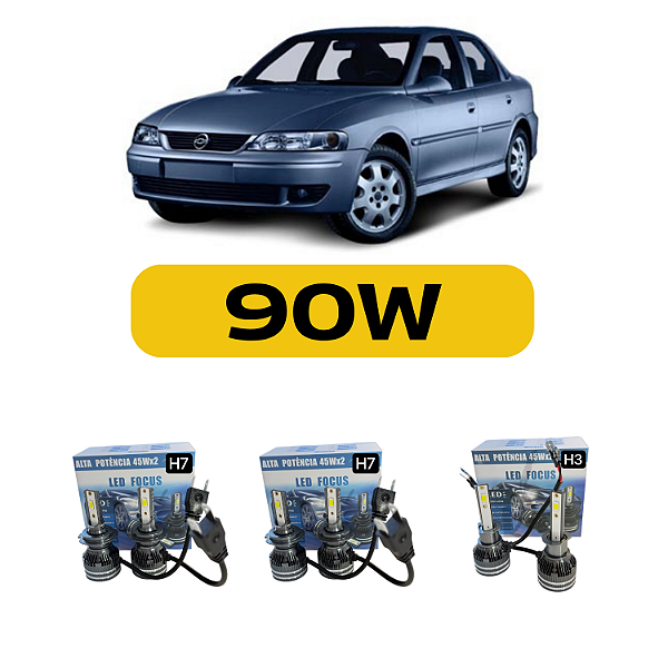 Kit Led Chevrolet Vectra (2000-2005) Foco Duplo - Farol Alto, Baixo e Milha