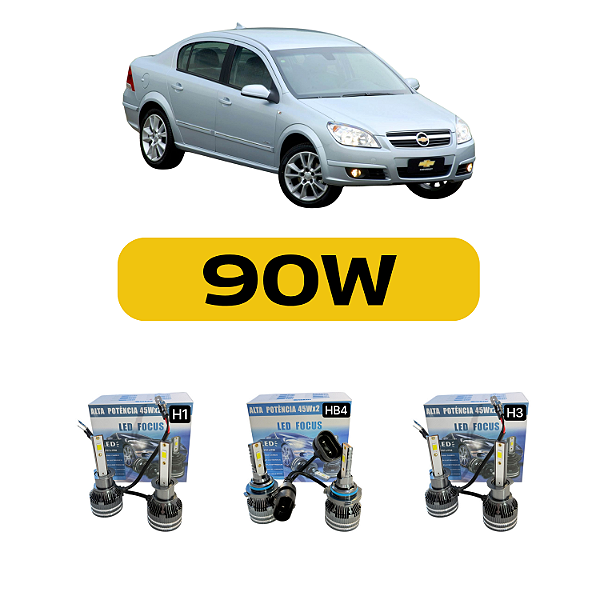 Kit Led Chevrolet Vectra (2006-2008) Foco Duplo - Farol Alto, Baixo e Milha