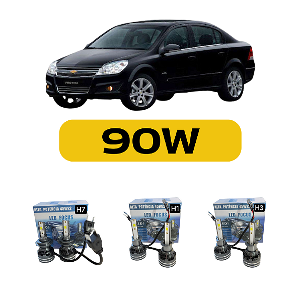 Kit Led Chevrolet Vectra (2009-2011) Foco Duplo - Farol Alto, Baixo e Milha