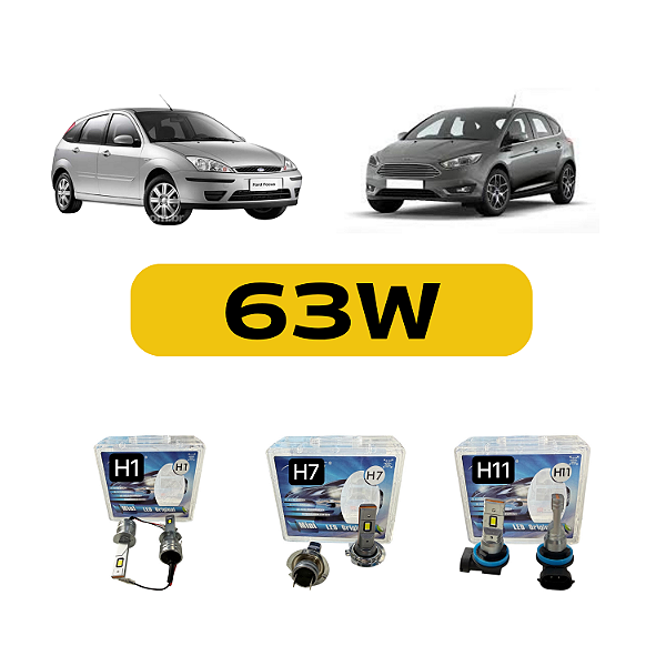 Kit LED Ford Focus (2005-2019) - Farol Alto Baixo e Milha