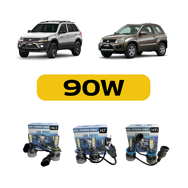 Kit Led Suzuki Grand Vitara (2008-2014) Foco Duplo - Farol Alto, Baixo e Milha
