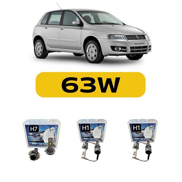 Kit LED Fiat Stilo (2002-2010) - Alto Baixo e Milha