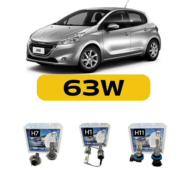 Kit Led Peugeot 208 (2013-2023) Farol Alto, Baixo e Milha