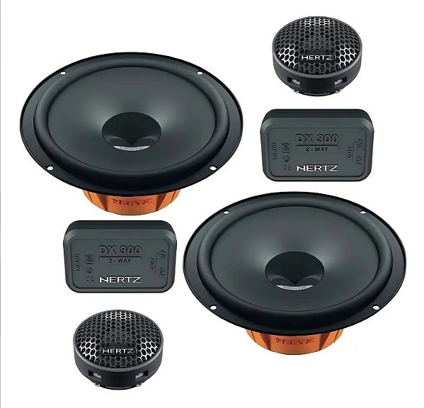 Kit Alto Falante 2 Vias Hertz Dsk 165.3 160w 4 Ohms 6 Polegadas Cor Preto