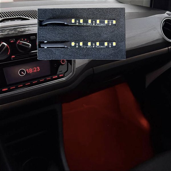 Par Led Iluminação Interna Para Assoalhos Vermelho com a fiação