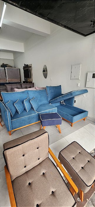 Sofá Dubai com Chaise Baú