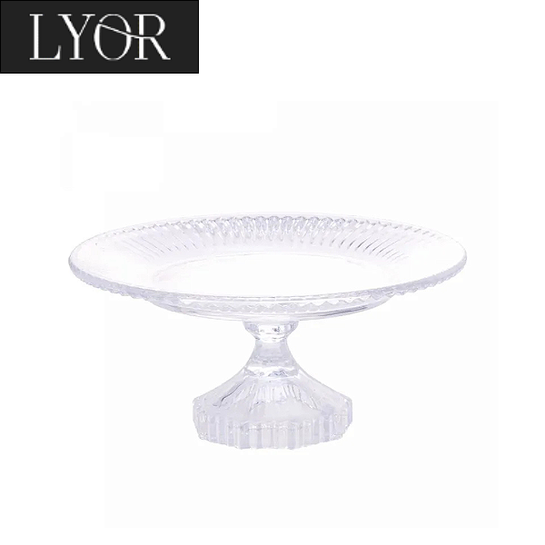 Prato para Bolo de Cristal Renaissance 22,5cm x 11cm - Lyor