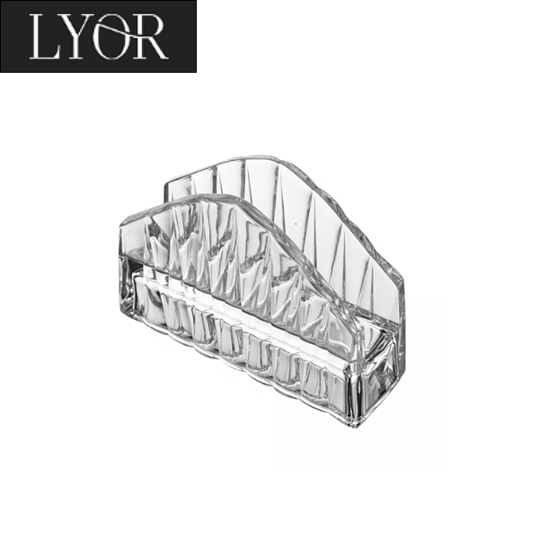 Porta Guardanapos de Cristal Radial 7,5cm x 12cm x 10,5cm - Lyor