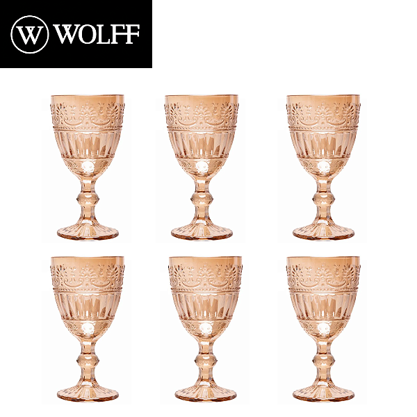 Conjunto 6 Taças Mauve 320ml Âmbar Cristal Ecológico - Wolff