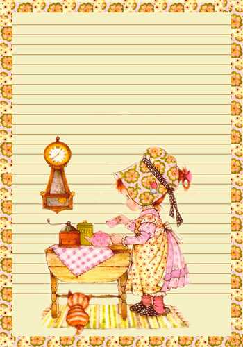 Papel de carta menina chá com linhas pautadas