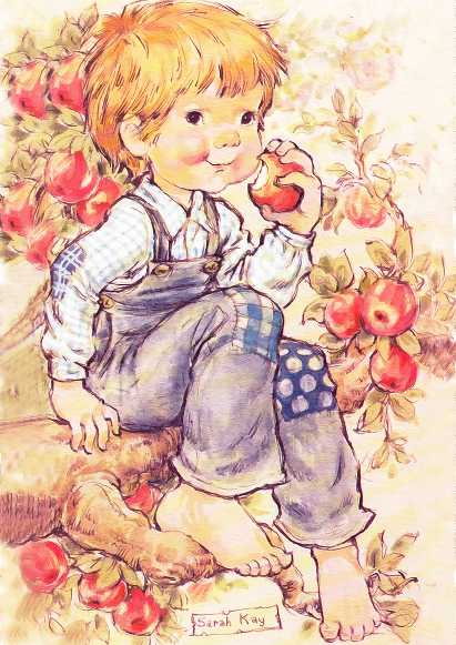 Papel de carta Menino no pomar