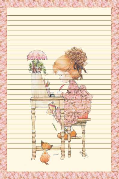 Papel de carta Sarah menina clarinho e com linhas pautadas