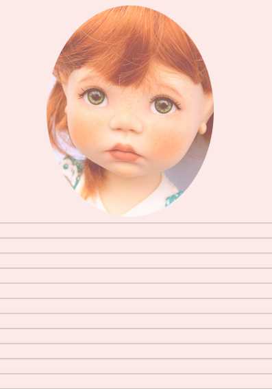 Papel de carta boneca conjunto