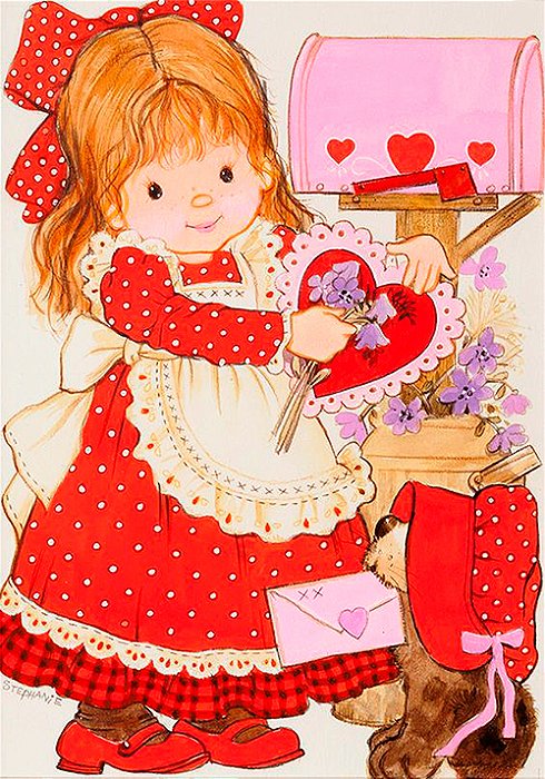 Papel de carta menina na caixa de correspondências