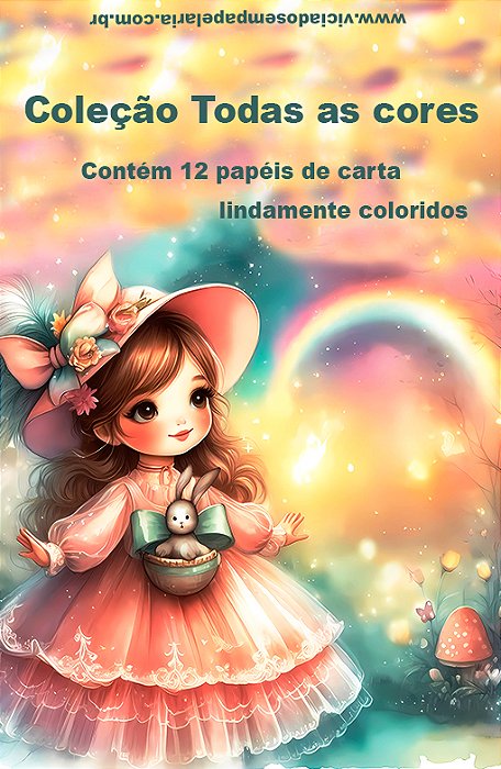 Coleção Todas as Cores - 12 papéis de carta