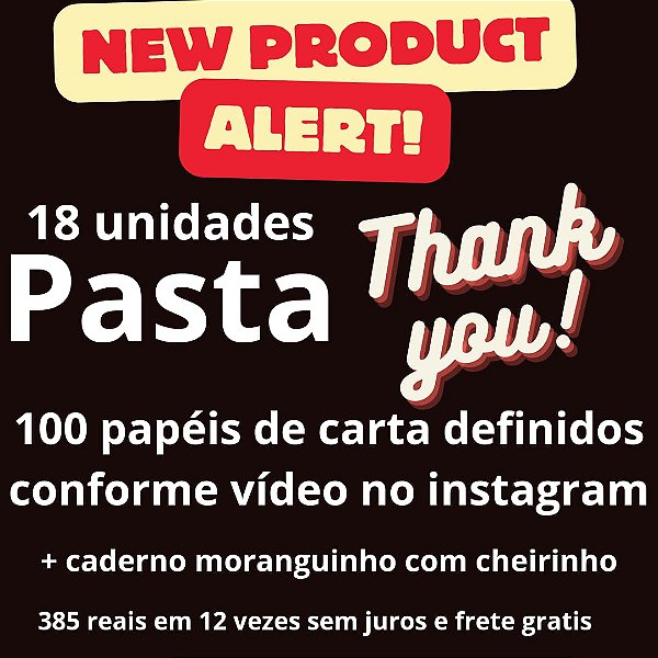 Pasta Thank you SEM CADERNO E COM COLEÇÃO SUZANA - LER DESCRIÇÃO