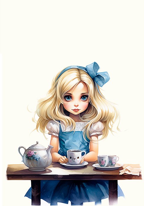 Conjunto Alice em Aquarela - 02 papéis de carta