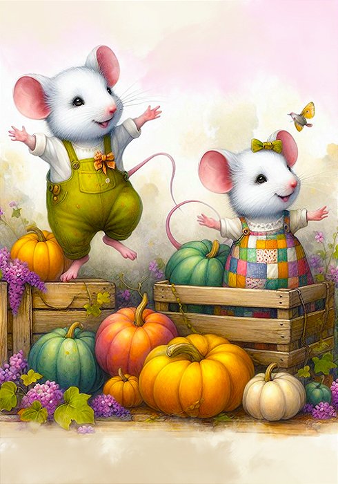 Coleção Pumpkins Mouse - 12 papéis de carta