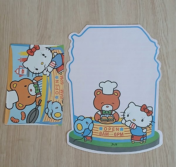 Conjunto Sanrio 1976 Hello Kitty papel de carta e envelope