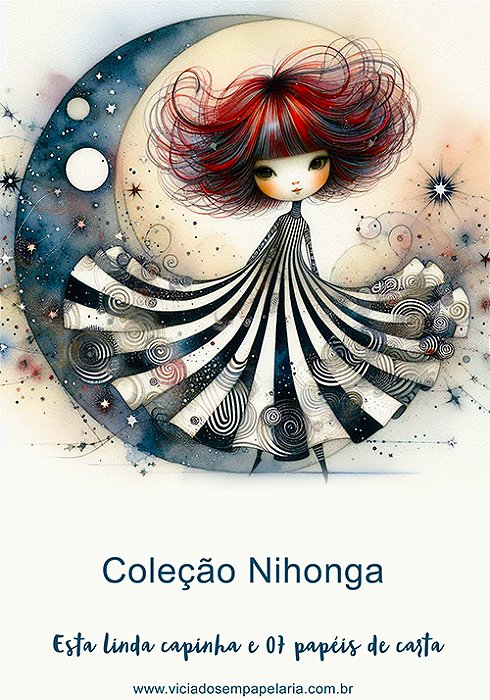 COLEÇÃO NIHONGA - CAPINHA E 8 PAPÉIS DE CARTA NIPÔNICOS