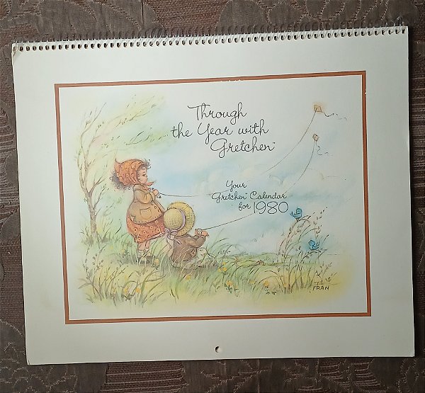 CALENDÁRIO AMERICANO MAIOR QUE A4 1980 - ARTISTA FRAN KARIOTAKIS