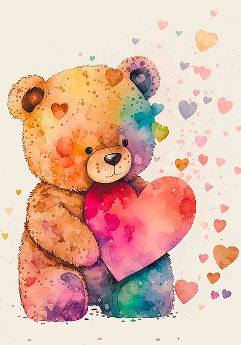 Papel de carta Ursinho Romantico