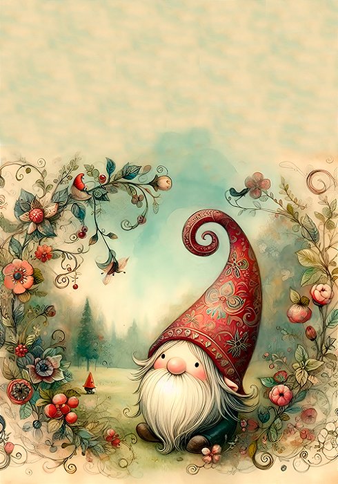Papel de carta Gnomo Pastel