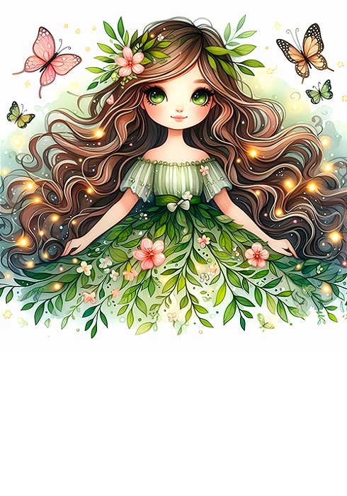 Papel de carta menina natureza