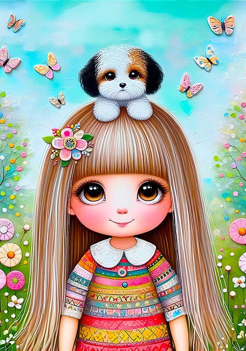 Papel de carta bonequinha e pet